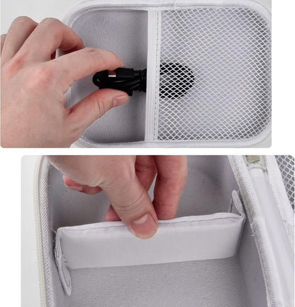 Case Compatible with Phomemo M110 Label Maker - Portable Mini Bluetooth Thermal Label Maker Carrying Storage Bag for Printer Labels, USB Cable and Accessories (Box Only) - White