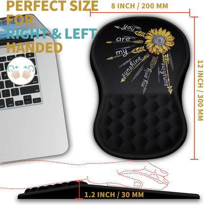 Hokafenle Ergonomic Mouse Pad Wrist Support with Massage Design, Wrist Rest Pain Relief Mousepad with Memory Foam&Non-Slip PU Base, Mouse Pads for Wireless Mouse & Desk (12x8 inch,Inspirational)