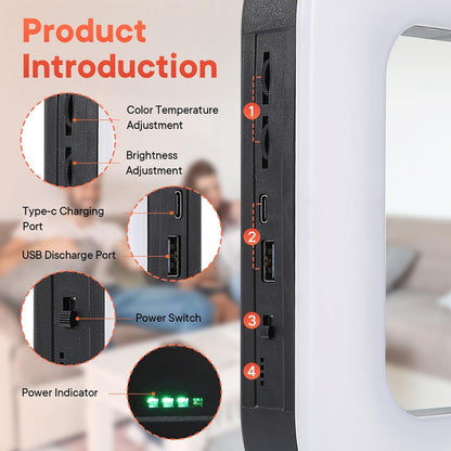 Smartphone Video Rig with Light + Tripod, Handheld LED Ring Light Selfie Light Mobile Video Stabilizer for Cameras, Smartphones, Sports Cameras, YouTube, TikTok, Makeup, Instagram, Vlogging