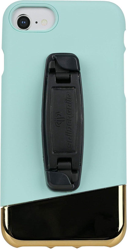 360 Rotating Phone Grip – Flat-Fold Kickstand & Secure Strap – Works with iPhone, Android, Tablets & Cases – Comfortable & Durable (Black)