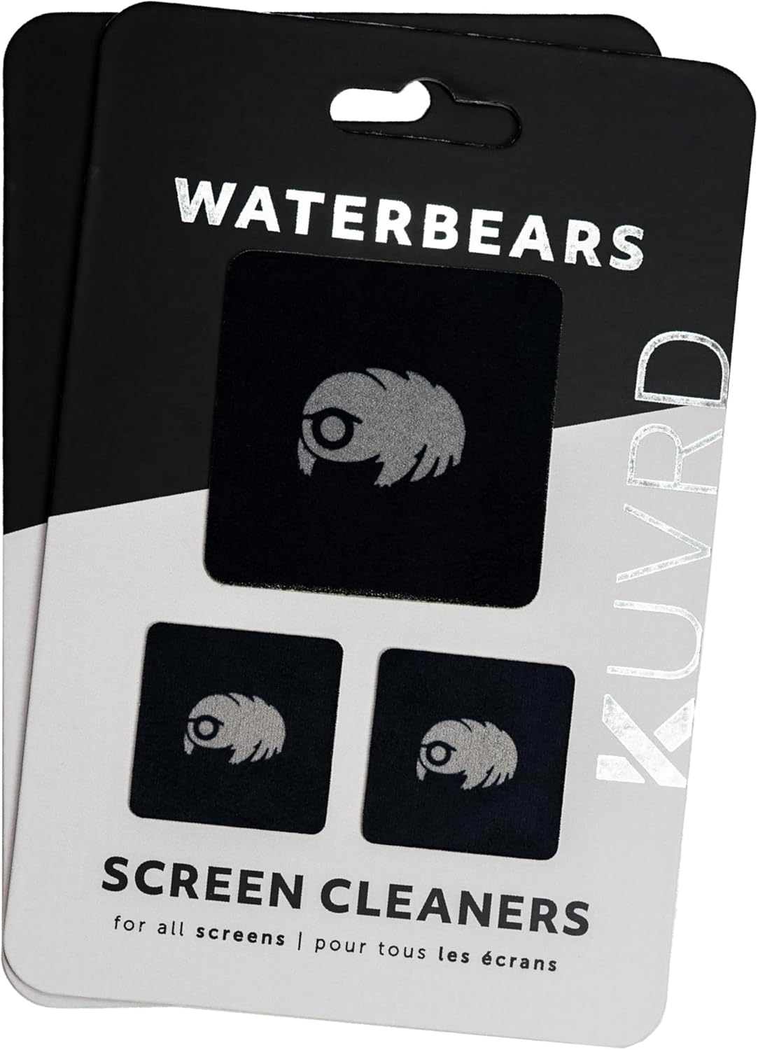 KUVRD Waterbear - Universal Screen Cleaners - Teeny Tiny Cleaning Tools for Your Lenses & Screens - 2-Pack - (2-Pad Sets)