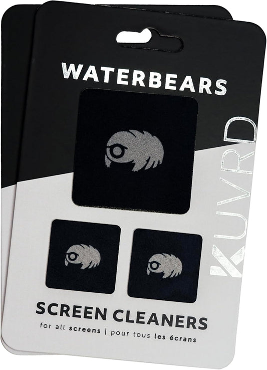 KUVRD Waterbear - Universal Screen Cleaners - Teeny Tiny Cleaning Tools for Your Lenses & Screens - 2-Pack - (2-Pad Sets)