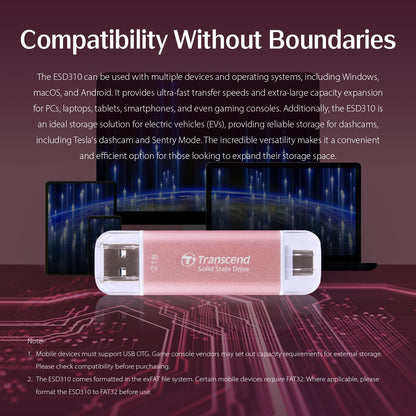 Transcend 512GB External SSD, Up to 1,050MB/s, Dual USB Flash Drive for iPhone&iPad&Mac, Windows&Android, Tablet&PC, Smart TV, USB 3.2 Gen 2 Thumb Drive Photo Stick, 2-in-1 Type C &Type A Memory Stick