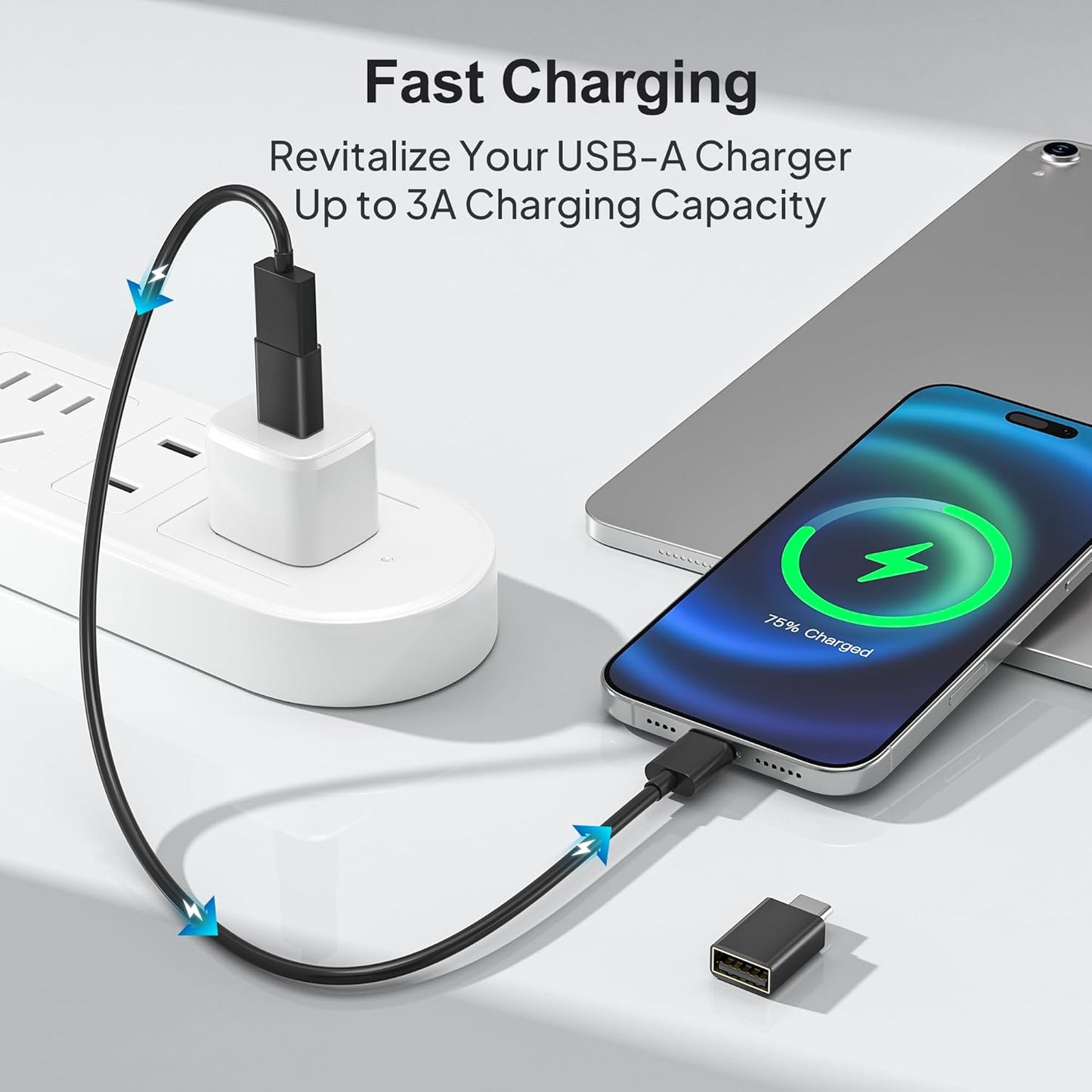 Elebase USB C to USB 3.0 Adapter 4 Pack,Type C Thunderbolt 4 to USB Converter,USBC Adapter for Keyboard,Mouse,Apple iMac,MacBook,iPad Air,Microsoft Surface,Samsung Galaxy S25 S24,Z Fold Flip 7