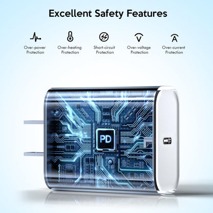 iPhone 16 15 Pro Charger Fast Charging,20W Fast USB C Charger Block 3Pack USBC Type C Fast Charging 6FT Woven Charge Cable for Apple iPhone16 Pro Max/16e/16 Pro/16 Plus/15/15 Pro Max/iPad Pro/AirPods