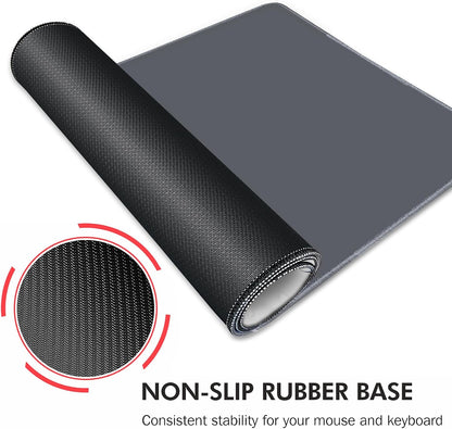 Galdas Gaming Mouse Pad XXL XL Large Long Extended Big Mousepad Non-Slip Rubber Keyboard Mouse Pad with Stitched Edges for Laptop Home Office (31.5x11.8x0.08 Inch) -Grey
