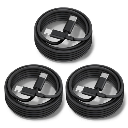 60W USB C to C Cable [3Pack] iPhone 15 Fast Charging Cable,10ft Long USB-C to USBC Power Cord for iPhone 16/15 Pro Plus Pro Max, MacBook Pro Air/IPad/iPad Pro 12.9/11,AirPods 4(Black)