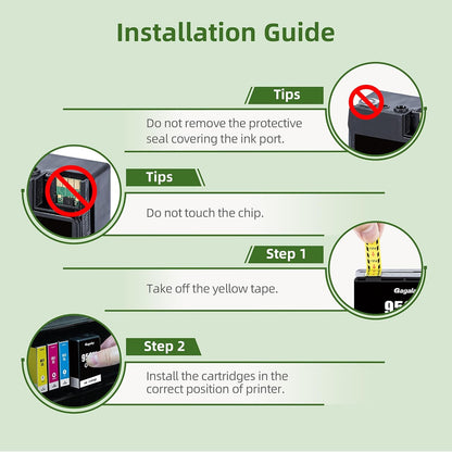 950XL 951XL Ink Cartridges Combo Pack Compatible for HP 950 951 Ink Cartridges Combo Pack Use for HP OfficeJet Pro 8600 8610 8615 8620 8100 8630 8660 8640 276DW 251DW, 4 Pack Black Cyan Magenta Yellow
