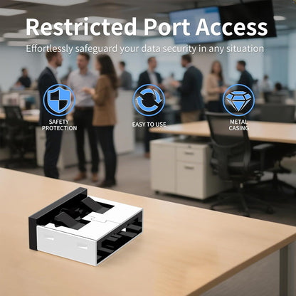24PCS USB Metal Port Lock Blocker with 2 Keys - Secure USB-A Port Protector for PC/Laptop, Anti-Theft Data Security Lock, Dust & Moisture Proof Cover, Removable Type-A Connector Black