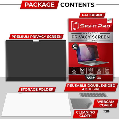 Magnetic Privacy Screen for MacBook Pro 13 Inch (2016, 2017, 2018, 2019, 2020, 2021, 2022, M1, M2) Removable Laptop Privacy Filter Shield and Protector