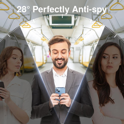 SMARTDEVIL 2+2Pack Privacy Screen Protector for iPhone 14 with Camera Lens Protector,Shatterproof Tempered Glass [True 28°Anti Spy] [9H Hardness] [Automatic Dust-Elimination Install] [Bubble Free]