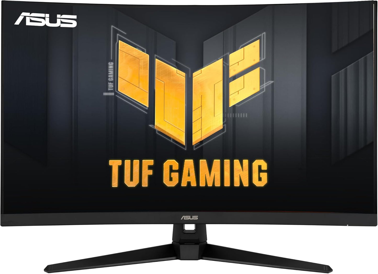 ASUS TUF Gaming 32" 1440P HDR Curved Monitor (VG32VQ1B) - QHD (2560 x 1440), 165Hz (Supports 144Hz), 1ms, Extreme Low Motion Blur, Speaker, FreeSync Premium, VESA Mountable, DisplayPort, HDMI,BLACK