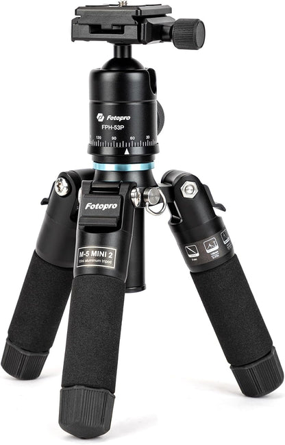 Fotopro Mini Tripod Portable Desktop Aluminum Small Camera Tripod with 360 Ball Head 20 Inch Compact Tabletop Tripod for DSLR Camera Video Camcorder Travel with Carrying Bag Load up to 11lbs/5kg