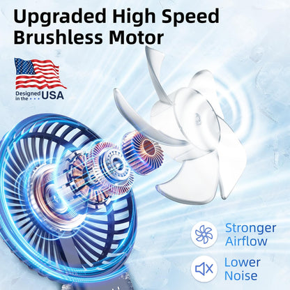 【SUPER THIN】 Portable Handheld Fan, 2025 Upgraded Strong Airflow, 20Hrs Runtime, 5000mAh, 180° Foldable, 5 Speeds, 3-IN-1 Mini Hand/Desk/Neck Fans, Travel Essentials Gifts for Women, Men