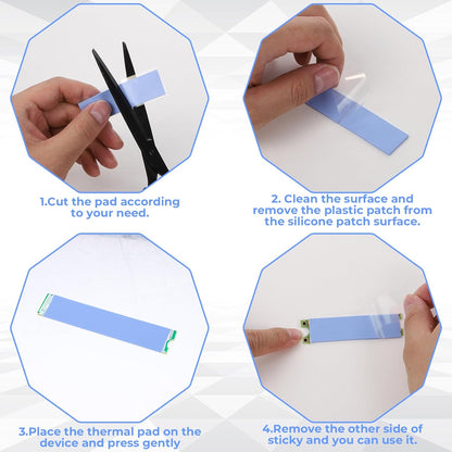 30 Pcs 2.6 * 0.8 Inches Silicone Thermal Pad Reusable CPU Thermal Pad Heat Resistant Conductive Silicone Pads Non Conductive Heat Resistance Cover for Laptop Heatsink CPU GPU LED Cooler