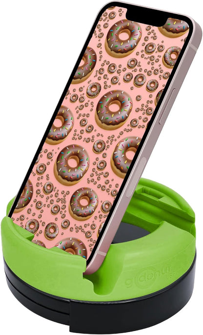 GoDonut – Phone Stand 360 Swivel – Cell Phone Holder + iPad Stand Desk Organizer - Compatible with Tablet, iPhone, Kindle & Most Smartphones – Lime Green