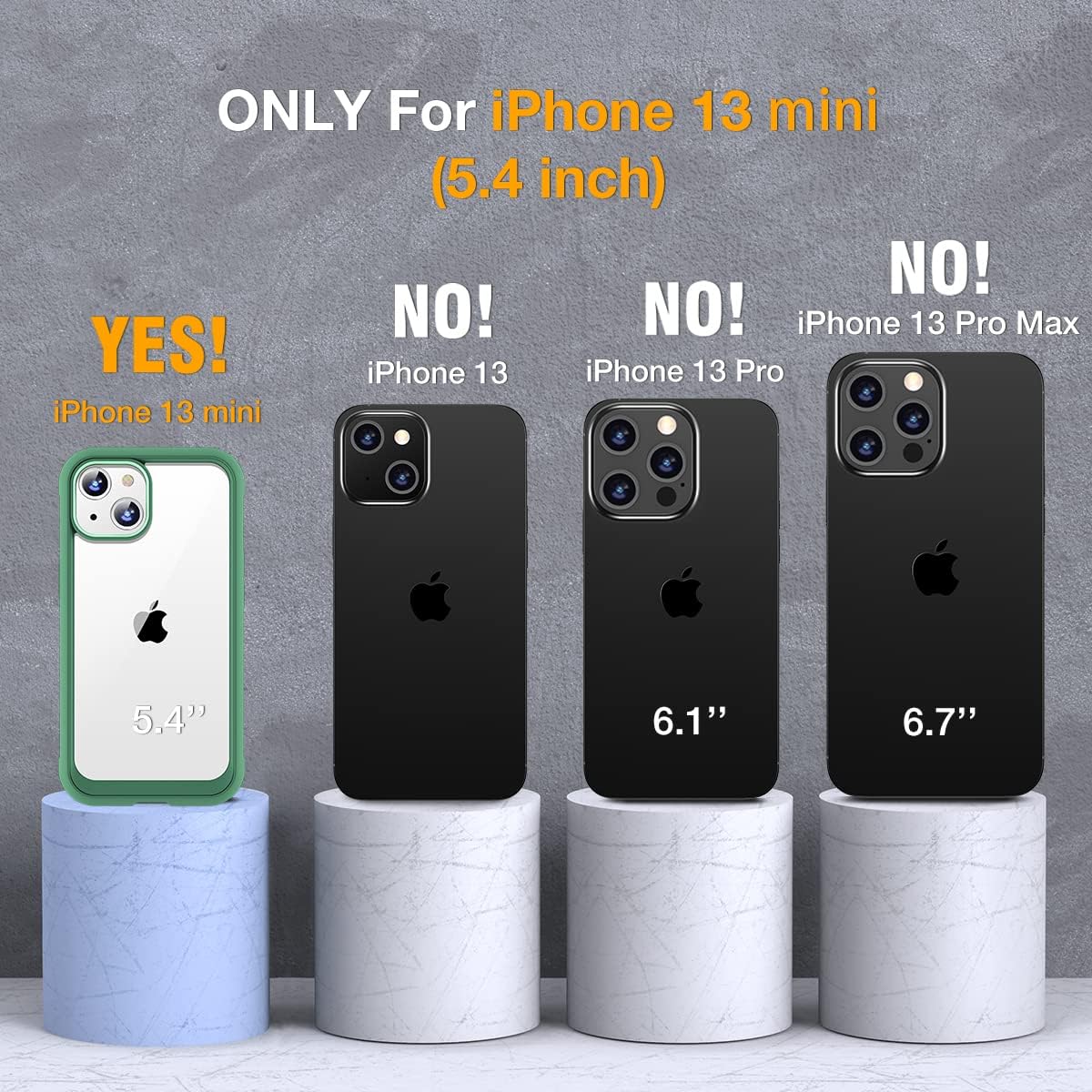 Miracase Compatible with iPhone 13 Mini case 5.4 inch, 2023 Upgrade Full-Body Glass Clear Case Bumper Case with Built-in 9H Tempered Glass Screen Protector for iPhone 13 Mini, Acacia Green