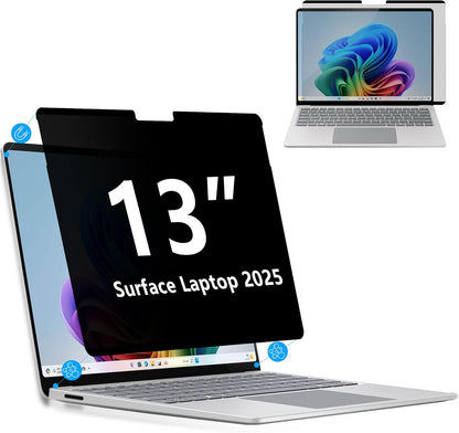 Megoo Privacy Screen for Surface Laptop 13 inch (2025), Magnetic Anti-Spy Film, Anti-Glare, Blue Light Filter, Washable Nano Adhesive, Removable Design