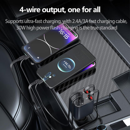 Mini Retractable Car Charger, 87W Car Accessories Adapter for iPhone 16 USB C Charger Fast Charging, Travel Essentials Gifts for Women Men, Road Trip Essentials for iPhone 16e 16 15 14 13 12