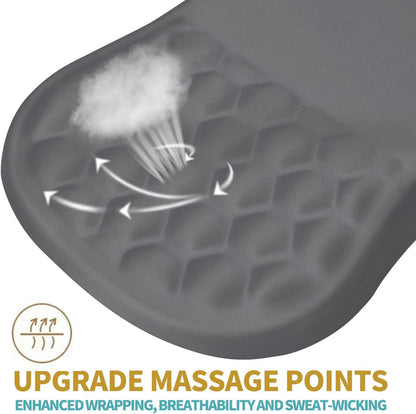 Hokafenle Ergonomic Mouse Pad Wrist Support with Massage Design, Wrist Rest Pain Relief Mousepad with Memory Foam&Non-Slip PU Base, Mouse Pads for Wireless Mouse & Desk (12x8 inch,Light Grey)