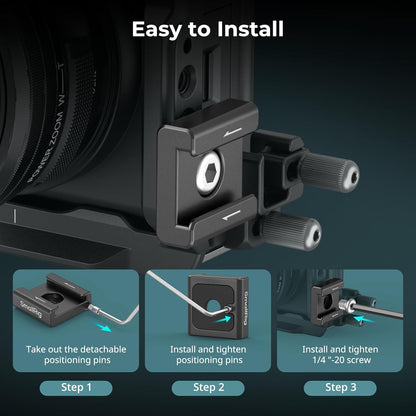 SmallRig Anti-Twist Cold Shoe Mount Adapter (4pcs) with 1/4"-20 Screws, for Flash LED Light Monitor Microphone, with Anti Twist Pins, Compatible with SmallRig Cage - 5033