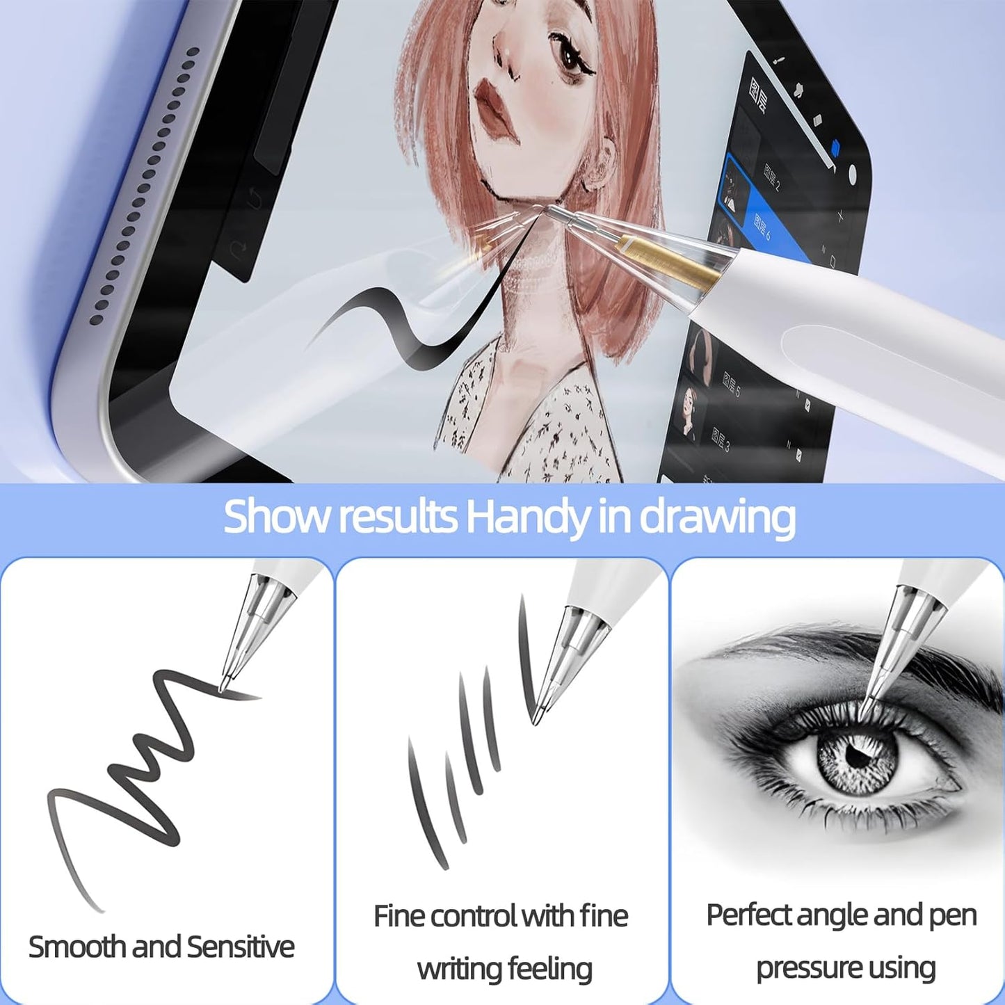 Replacement Pencil Tips for Apple Pencil Pro, Fine Point Metal Tip for Apple Pencil 2nd Generation and 1st Generation/Apple Pencil USB-C Wear-Resistant & Precise Control ipencil Tips Sets with Case