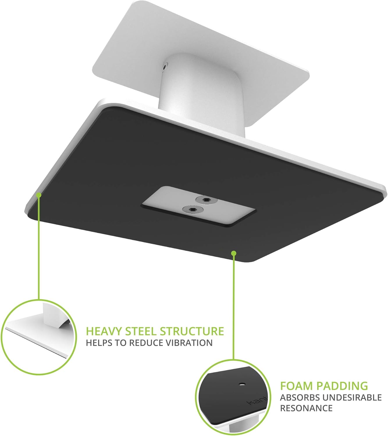 Kanto SP6HD Desktop Speaker Stands for Medium/Large Bookshelf Speakers & Mid-Size/Full-Size 4”-7” Studio Monitors | 6" Tall | White | Pair