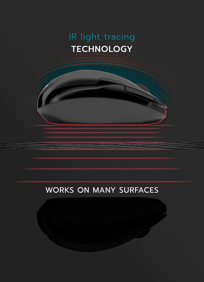 – Wireless Silent Optical Mouse with USB Receiver and Batteries – Cordless, Portable, Quiet Click Mouse for PC, Laptop, Chromebook, Computer