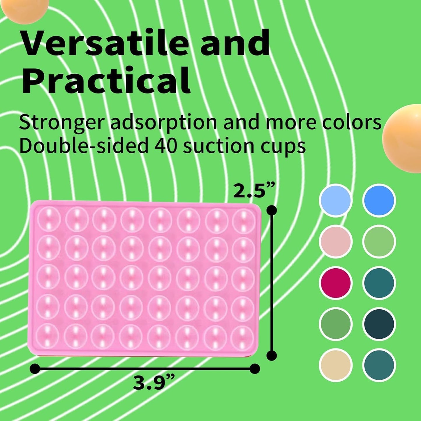 Octo Cup Buddy Sticky Grip Holder for Silicone Cellphone, Silicone Suction Cup Phone Case Mount Double Sided, Hands-Free Phone Accessories Strong Grip Holder for Selfie and Video (Pink)