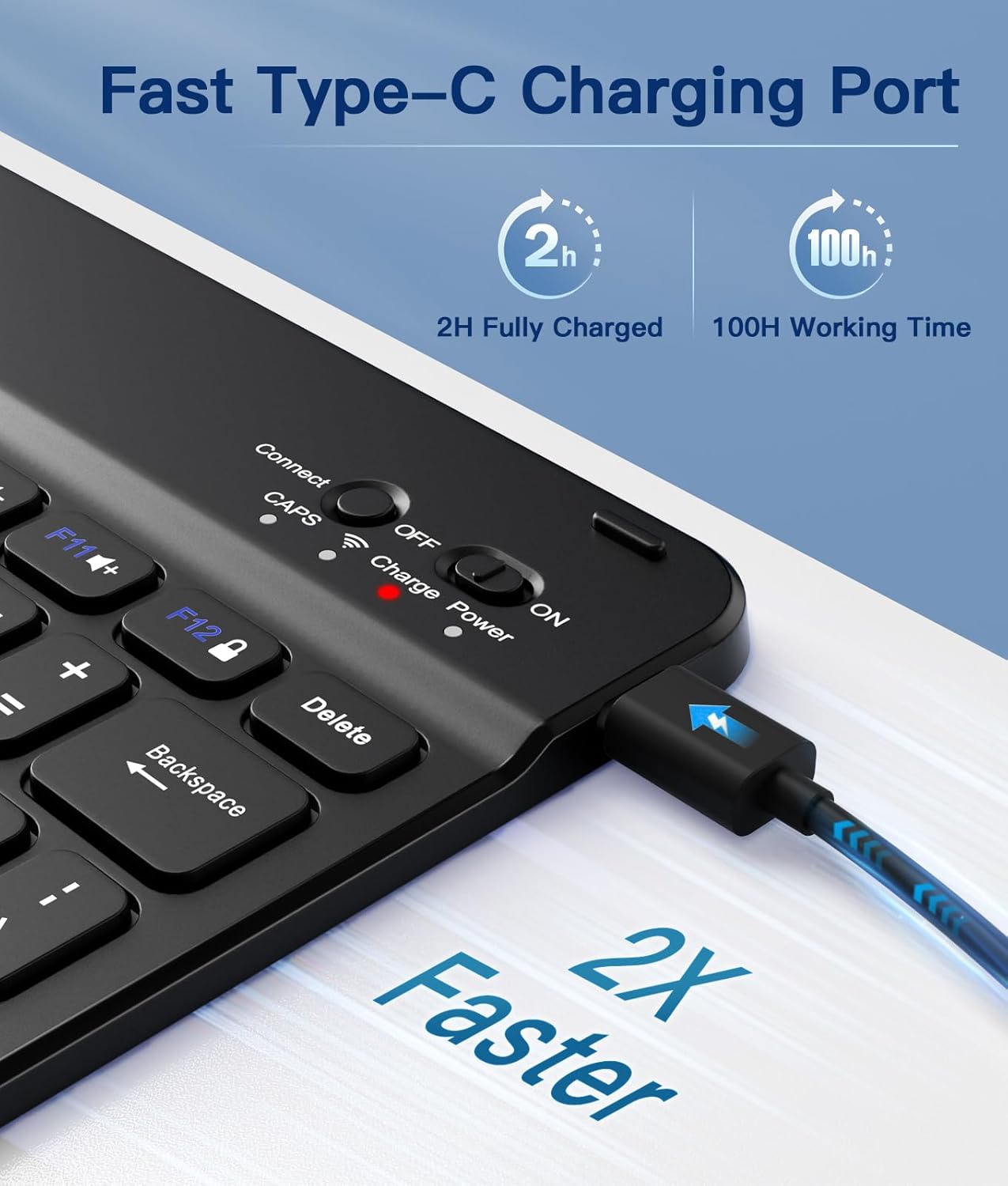 for iPad 10th Generation Case with Keyboard 10.9 Inch- Magnetic Wireless Keyboard Case with Pencil Holder Stain Proof Folio Cover for iPad (A16) 11th Gen 11 Inch 2025/10th Gen 2022 - Black