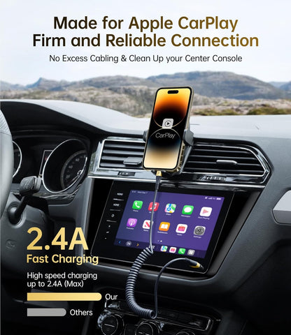 Short iPhone Charger Cable for Car, 2 Pack 3FT Coiled Lightning Cable [Apple MFi Certified] iPhone Charger Cord Compatible with iPhone 14/13/12/11 Pro Max/XS MAX/XR/XS/8/iPad/iPod/CarPlay-Gold