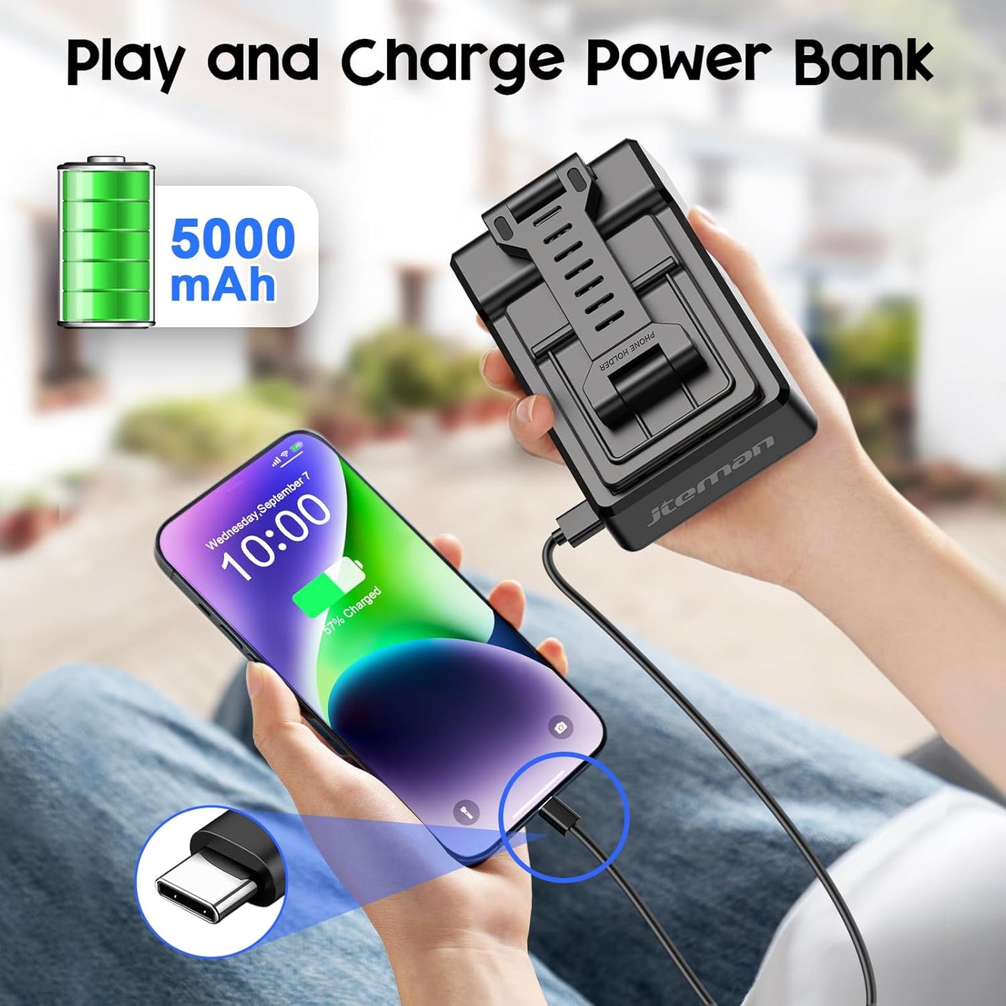 JTEMAN Gifts for Men Women,Adjustable Cell Phone Stand with Bluetooth Speaker and Charging Function,Cool Tech Gadgets Gift Idea for Dad Mom Birthday