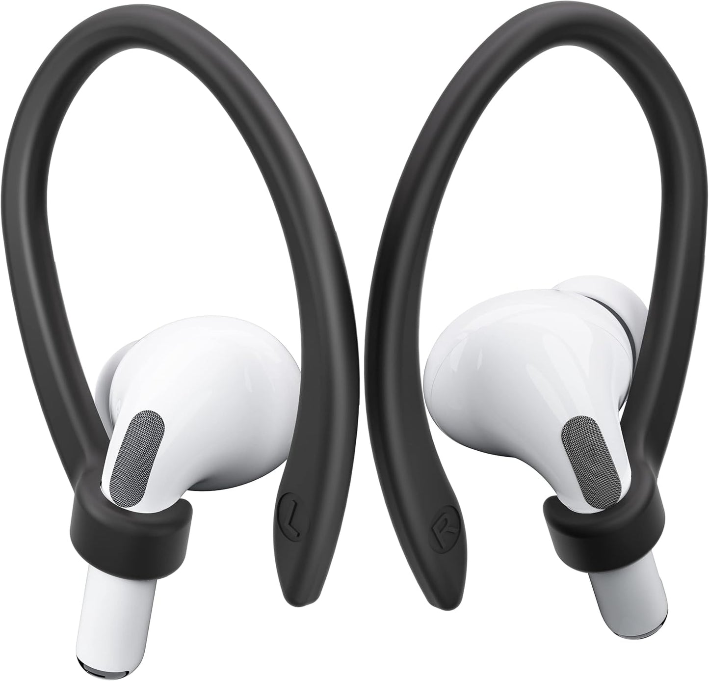 2 Pairs AirPods Ear Hooks for AirPods Pro 2, AirPods Pro, AirPods 4, 3, 2 & 1, Upgraded Anti Slip Sports Clip Hooks for AirPods 1, 2, 3, 4,Pro, Pro 2 – Black