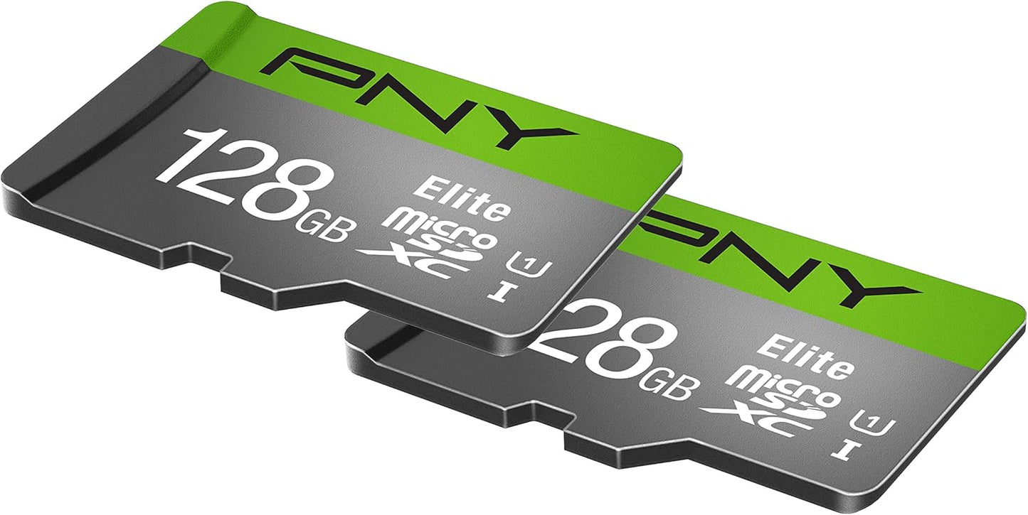 PNY 128GB & 32GB Elite Class 10 U1 microSDXC & microSDHC Card 2-Pack & 5-Pack Bundle