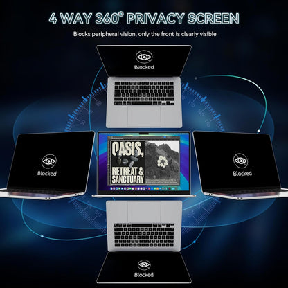360° Privacy Screen for MacBook Air 13.6/13 Inch (2022-2025, M2, M3, M4), 4 Way Privacy Anti Glare Blue Light Filter Shield Film Anti Spy Laptop Protector for Mac 13.6In Computer
