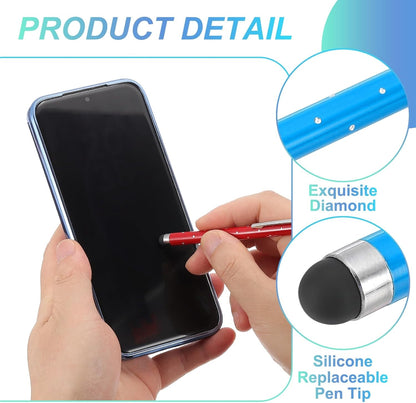 PATIKIL Stylus Pens for Touch Screens, 6 Pcs High Precision Universal Bling Stylus Crystal Metal Capacitive Pen for Touch Screen Devices Phone Tablets Laptop, Blue