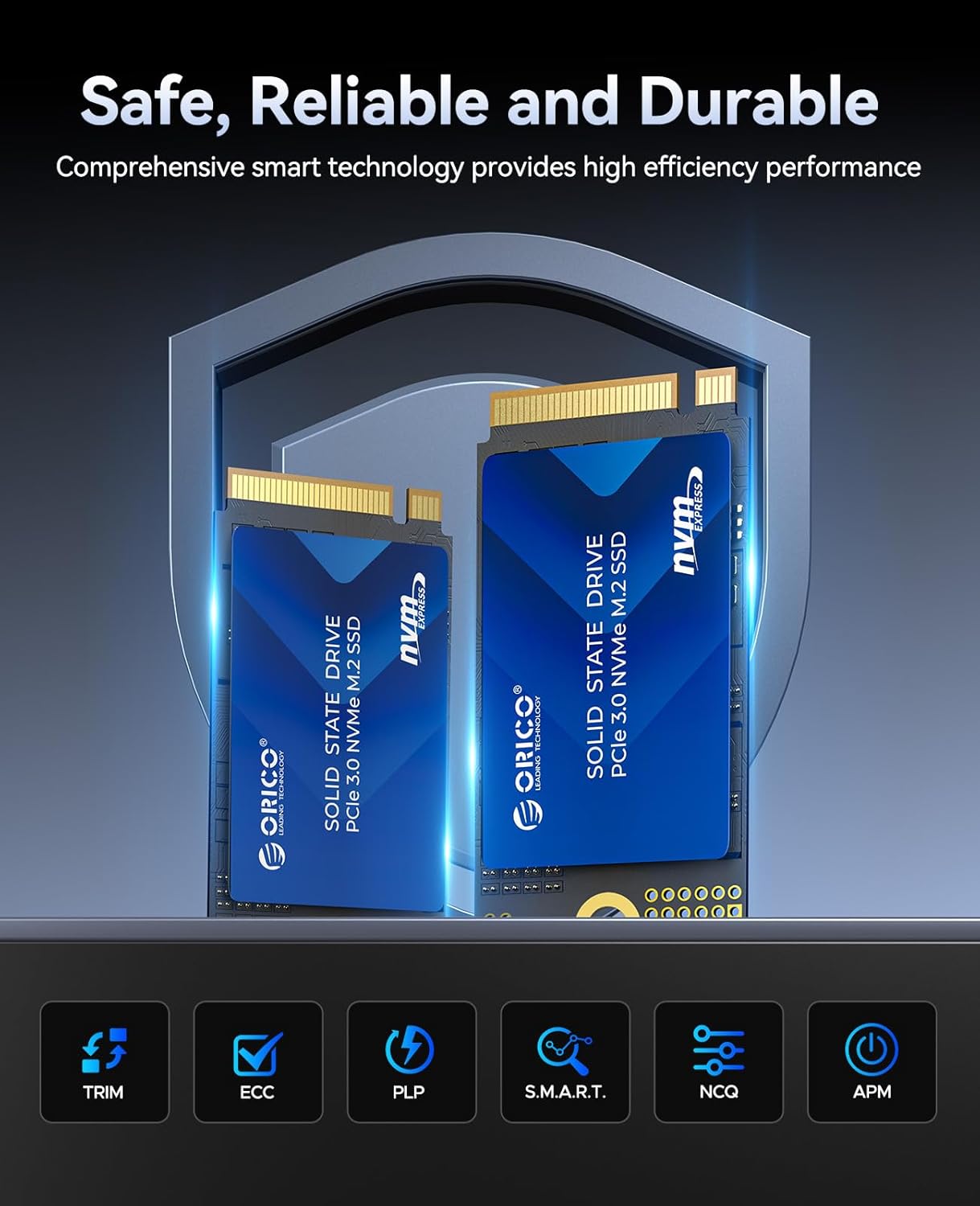 ORICO M.2 2242 NVMe SSD 1TB, PCIe 3.0 with 3500MB/s Read Speed, Premium NAND, Copper Heatsink for Laptops, Mini PCs, IoT Devices, and DIY External Drives - J10-2242