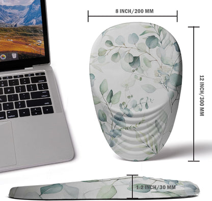 Ergonomic Mouse Pad with Wrist Rest Support,Mousepad Relief Carpal Tunnel Pain, Entire Memory Foam Mouse Pad with Non-Slip PU Base, Wireless Mouse Pad,Beautiful Leaf