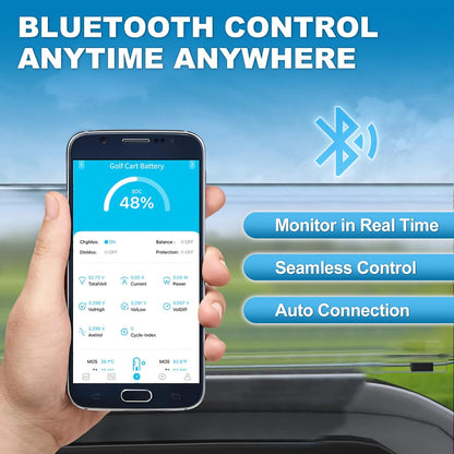 WEIZE 24V 100AH Bluetooth LiFePO4 Lithium Battery, Grade A Cells, 150A BMS, Low-Temp Protection Deep Cycle 500A/3S Peak Discharge Battery for Trolling Motor, Solar System, RV, Camping, Off Grid