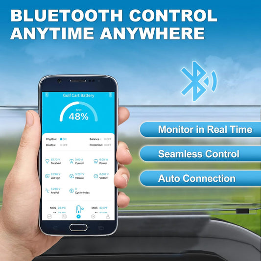 WEIZE 24V 100AH Bluetooth LiFePO4 Lithium Battery, Grade A Cells, 150A BMS, Low-Temp Protection Deep Cycle 500A/3S Peak Discharge Battery for Trolling Motor, Solar System, RV, Camping, Off Grid