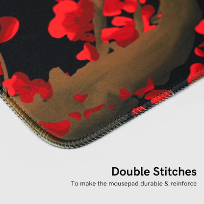 Large Gaming Mouse Pad for Desk, Black Plum Blossoms XXL Mouse Pad, 35.4x15.7 Inch, Waterproof, Non-Slip Rubber Base