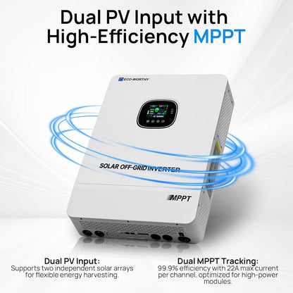 ECO-WORTHY Home Power Station Backup Power,AC 10000W Output+10240Wh LiFePO4 Battery Support Communication,Bluetooth and WiFi,Fast Charge,for Home Backup,Emergency,Solar System Components