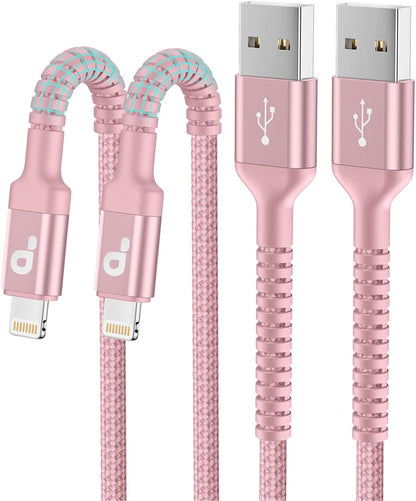 Long iPhone Charger 10FT, 2Pack Lightning Cable [Apple MFi Certified] iPhone Charger Cord USB to Lightning Cable Compatible with iPhone 14/13/12/11 Pro Max/XS MAX/XR/8/7/Plus/6S/5S/iPad (Pink)
