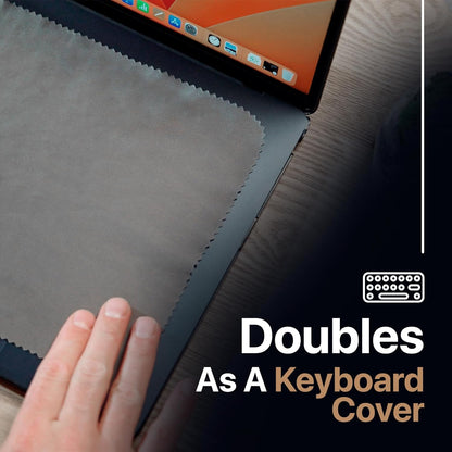 Kuzy 3 Pack Premium Microfiber Cleaning Cloth - MacBook Screen Cleaner Keyboard Cover Imprint Protection Accessories - Laptop Screen Cleaner Cloth - Eyeglass Lens Glasses Cleaner, 3 Pack - Gray