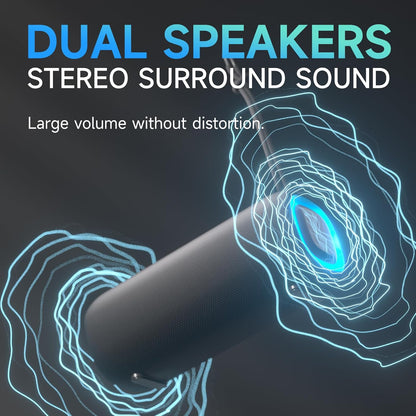 Portable Bluetooth Speaker, Wireless Bluetooth Speaker with Clear Loud Stereo Sound, IPX5 Waterproof Speakers with RGB Lights, BT5.3, Long Playtime, TWS Pairing for Home Outdoor Party Beach Travel