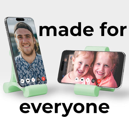 Skalene Phone Stand - 100% Silicone Rubber, Adjustable Phone Holder, Prop, Rest - Desk, Office, Home, Kitchen Accessory (Mint Green)