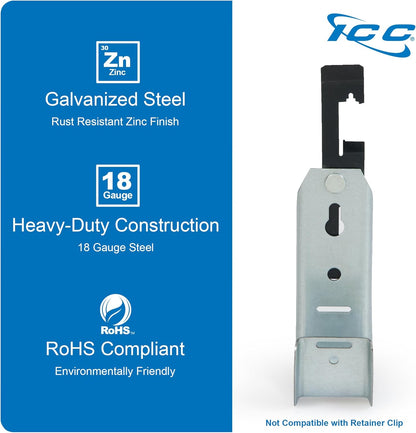 ICC Batwing J Hook 1 5/16” Without Retainer Clip - Galvanized Steel Cable Management Hooks for Hanging Cable to Hanger Wire and Threaded Rod - Rust-Resistant, EIA and TIA Compliant, 1 5/16 in 25 Pack