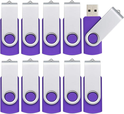 KOOTION 10PCS 16GB USB 2.0 Flash Drive 10 Pack USB Flash Drive Memory Stick Thumb Drive Flash Drives Purple