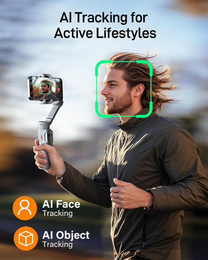 hohem iSteady X3 SE Gimbal Stabilizer for iPhone, Phone Stabilizer with Detachable Remote Control, Portable Foldable 3-Axis Phone Gimbal for Android & iPhone 16 15 Pro Max, Ideal for Travel Vlogging