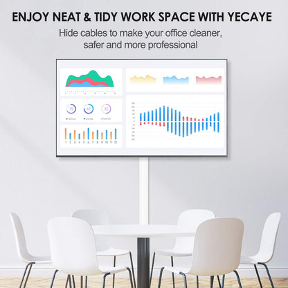 Yecaye Large Cord Hider for 3-4 Wires, Paintable Cord Cover Wall Cable Management System, PVC Wire Hide, Cable Raceway Kit for Wall Mount TV, W1.18in H0.67in, White